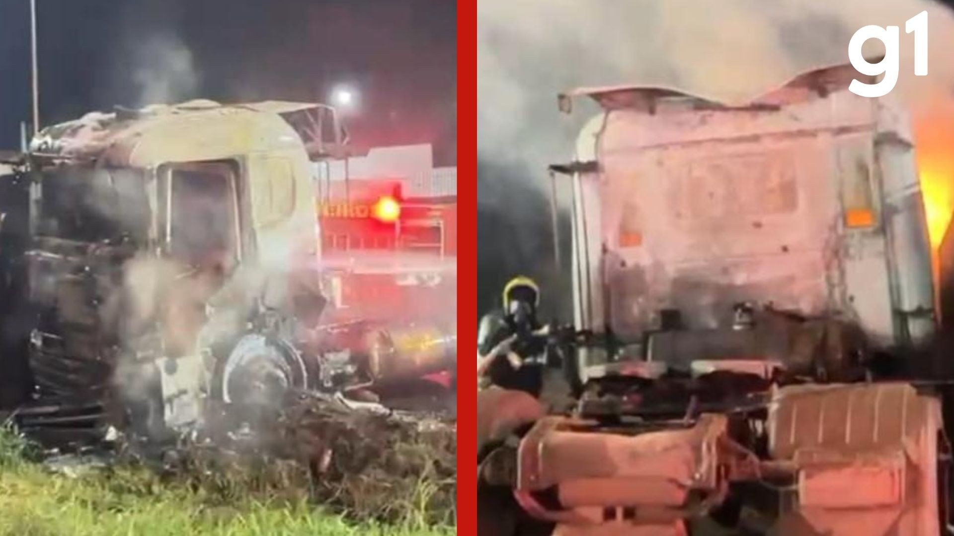 Incêndio atinge carreta com carga de madeira na BR-163 em Sinop